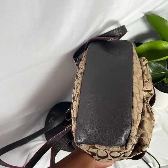 COACH Vintage Y2K Monogram Billie Leather and Canvas Backpack - Picture 11 of 14